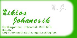 miklos johancsik business card